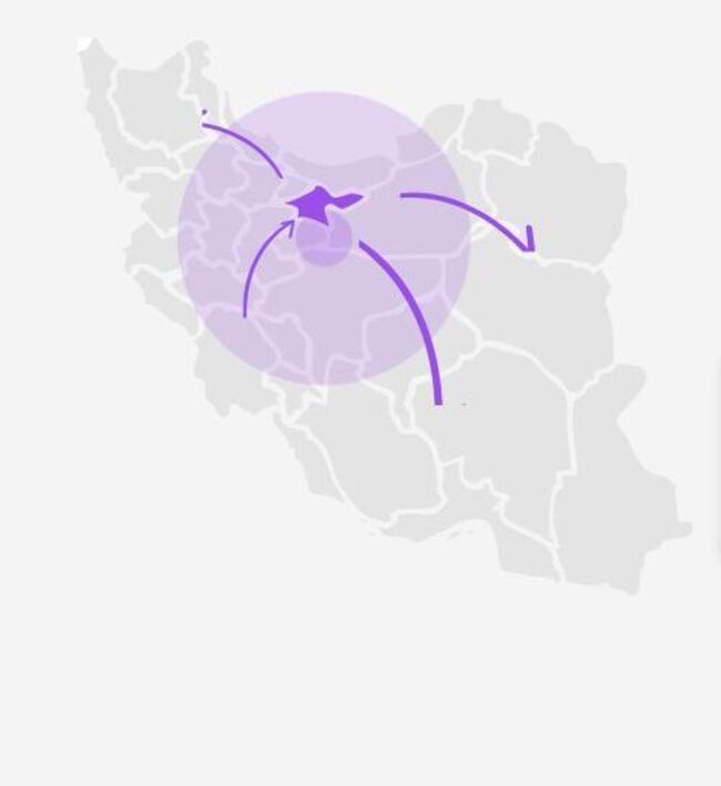 نقشه محدوده خدمات اسباب‌کشی در سراسر ایران